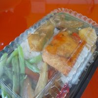 Preparing my take away vegan food at CHAY GIA ĐÌNH NHẬT HẠ in Ho Chi Minh City
