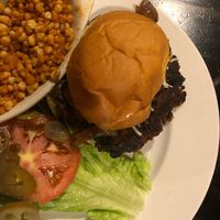 Vegan burger with special side of the day at Bite in Milford
