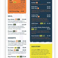 Well labelled menu at The Coconut Island in Brighton