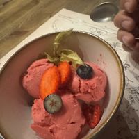 Berry sorbet  at Aegir Microbrewery in Flaam