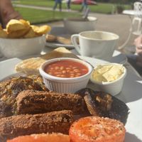 Vegan all day brunch - good  at The Orangery Garden Cafe in Torpoint