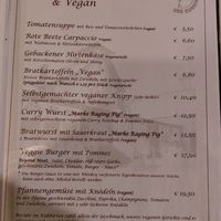 Speisekarte at Der Kuhhirte in Bremen