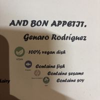 First page of menu explaining the labels   at Mi Méjico in Granada