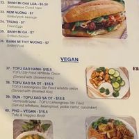 Vegan section on menu  at Pho Ngon in Charlotte