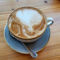 Oat Latte. at Bae Borth Deli Bar in Porthmadog