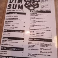 Menue at Pink Moon  in Brighton