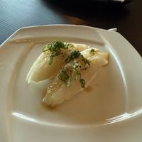 Garlic “albacore” nigiri  at Basil Vegan Thai & Sushi in Las Vegas