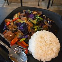 Basil Eggplant and tofu rice at Basil Vegan Thai & Sushi in Las Vegas