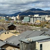 View from the tables by the windows  at Vegan Sushi Kyoto in Kyoto