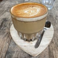 Dirty chai latte with oat milkk  at Bliss the Berry in Willemstad