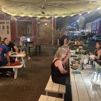 Lovely outdoor seating, more on the other side overlooking the street  at Mi Familia Ristorante in Willemstad