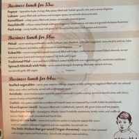 Business lunch menu at Nanuchka in Tel Aviv