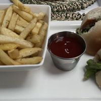 Veggie Burger & Fries at Garmaii Duty Free & Diner in Soufriere