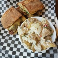 Delicious potato salad! at Resto Vego in Montreal