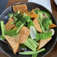 Vegetables with tofu & snow peas   at Lims Kitchen in Warners Bay
