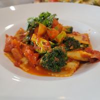 Vegan Sausage and Broccoli Ravioli at Fratello's Ristorante & Pizzeria in Idyllwild