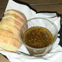 Bread and oil at Fratello's Ristorante & Pizzeria in Idyllwild