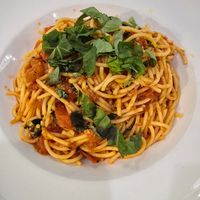 Capellini alla Checca with gf pasta at Fratello's Ristorante & Pizzeria in Idyllwild