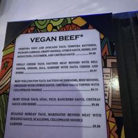 Vegan beef tacos menu  at The Dream Tacos in Lewisville