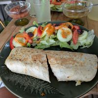 Seitán burrito at Wake Up Vallarta in Puerto Vallarta