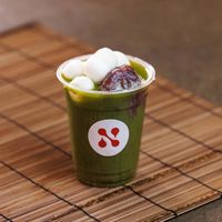 福寿園「坐忘斎宗匠御好 御抹茶 山月の白」使用
冷やし抹茶白玉ぜんざい at Niwa in Kyoto