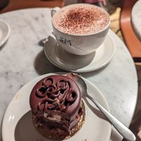 Vegan chocolate mousse (gluten free) and hot chocolate at PANEM  in Stockholm