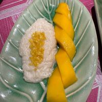mango sticky rice at Thai Akha Kitchen Cooking School in Chiang Mai