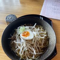 Arakura Ramen - vegetarian. Just ask for the vegetarian option. You can leave the egg if you want. It’s looking very simple but the broth is so delicious.   at Guesthouse Arakura in Fujiyoshida