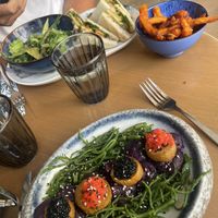 Champi façon saint Jacques et club sandwich   at Maora Restaurant - Batignolles in Paris