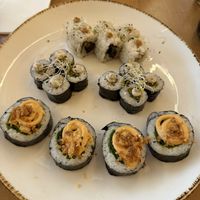 One roll from each menu section  at Maora Restaurant - Batignolles in Paris