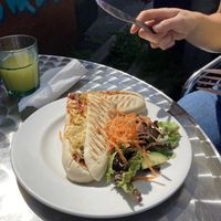 3 bean chilli, nacho panini at Crumbs Kitchen in Swansea