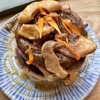 Toffee apple pancakes  at Roots Cafe Inv in Inverness