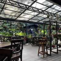 Lovely outdoor seating  at Stella's Cafe in Monteverde