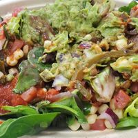 Veggie salad, no rice, fajita veggies, black & pinto beans comes with guac 😋 at Chipotle in St John