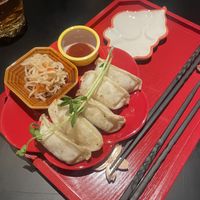 Fried gyozas with pickles   at UNO RAMEN - Sanjo in Kyoto