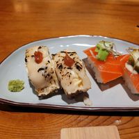 Tuna and cheese sushi at UNO RAMEN - Sanjo in Kyoto