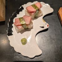 Sweet and sour pickled turnip sushi at UNO RAMEN - Sanjo in Kyoto