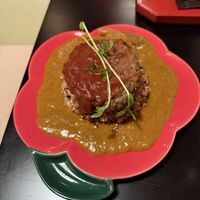 Curry rice with soy free hamburg steak  at UNO RAMEN - Sanjo in Kyoto
