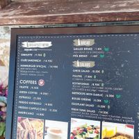 Clearly labeled vegan and vegetarian options at Koumparaki in Rhodes