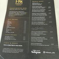 Menu   at Hillhead Café in Inverness