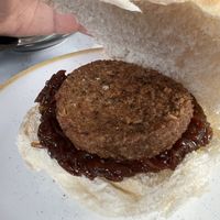 Vegan haggis with caramelised onion chutney roll   at Hillhead Café in Inverness
