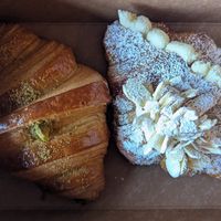 Pistachio Cream Croissant and Almond Cream Croissant from Masa at La Lucha Coffee in Portland