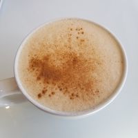 Chai latte with almond milk at Sin in Providence