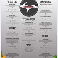 Vegan menu   at Hudson's Classic Grill & Bar in Marquette