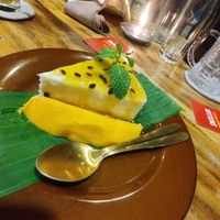 Coconut mango cheesecake at Break Point Restaurant in Tangalle