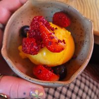 Mango sorbet at Ryžių Jūra in Vilnius