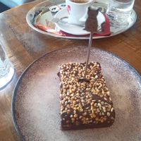 Vegan brownie at DAS HOUSE Café & Bar in Vienna
