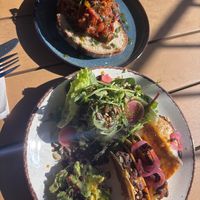 Vegan Caponata and quesadillas   at F.East in Bridport