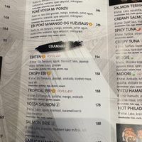 Vegan symbol  at Vossa Sushi in Voss