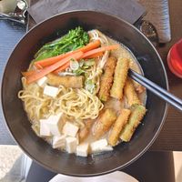 Miso ramen with silken tofu at Vossa Sushi in Voss